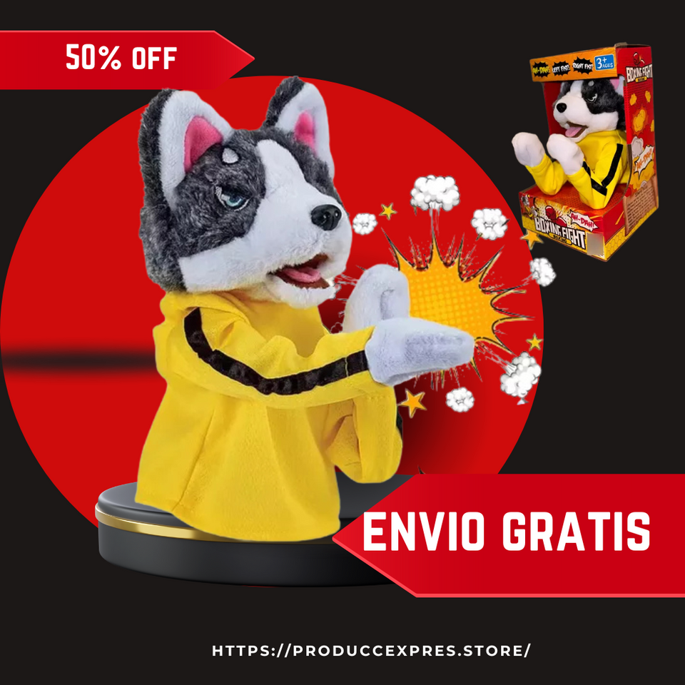 PELUCHE LOBO HUSKY BOXEADOR | ENVÍO GRATIS TODO EL PERU