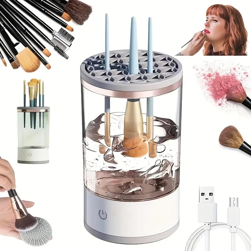 Lavador de brochas de maquillaje eléctrico