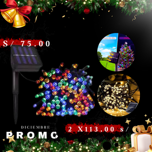 LUCES NAVIDEÑAS CON PANEL SOLAR