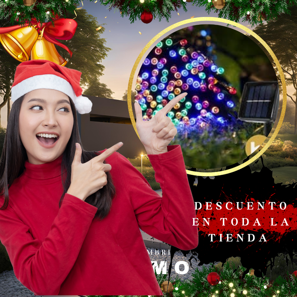 LUCES NAVIDEÑAS CON PANEL SOLAR